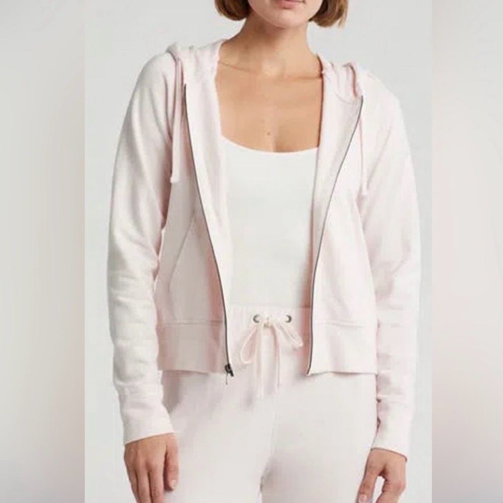 James Perse French Terry Zip Hoodie in Zephyr